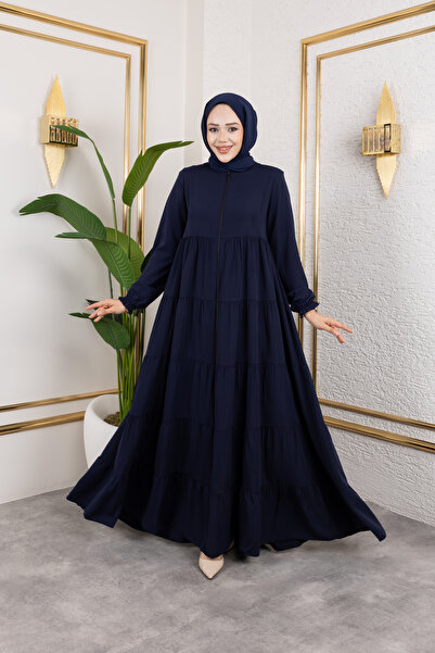 Butik Medine İpeği 5 Kat Büzgülü Feracce