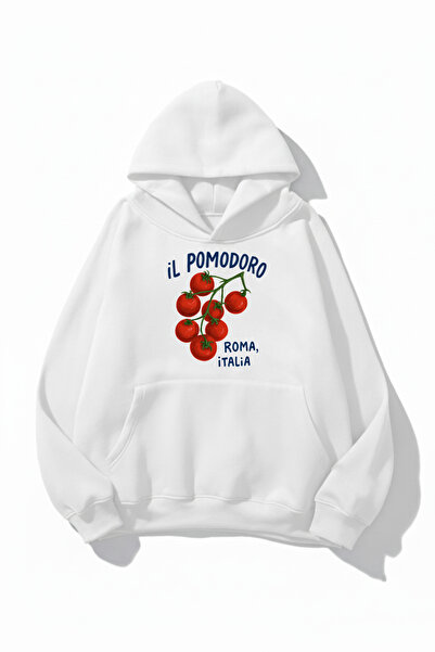 uyguntarz Unisex Soft Textured Il Pomodoro Roma Italia Printed Design Oversiz...