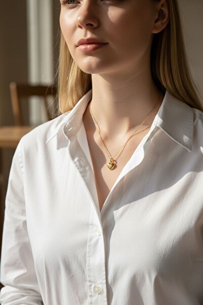 by Atelier Sarraf 14 ayar altın minimal Charm Kalp Kolye ucu