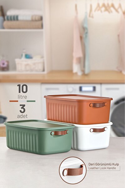 Evalins Boxiva 10 Lt Storage Box with 3 Lids, Multi-Purpose Organizer and Org...