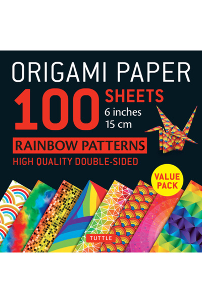 GENERAL BOOKS Hârtie Origami - Modele Curcubeu - Dimensiune 15 cm - 96 de Col...