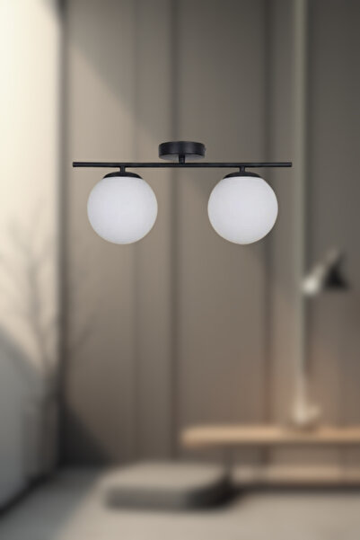 RONİSU AYDINLATMA Glowra Sarkıt 2'li Camlı Avize - Şık Tasarımlı Modern Avize