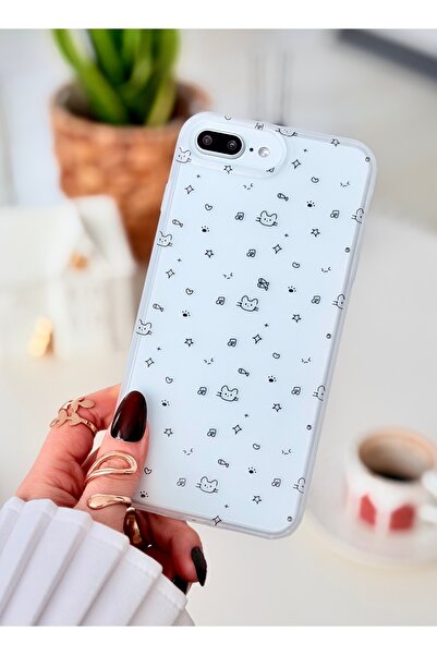 Go Aksesuar حافظة شفافة متوافقة مع آيفون 7 بلس و8 بلس، مطبوعة بطباعة غير لامع...