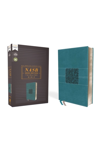 Zondervan Biblia Nasb, Thinline, Leathersoft, Turcoaz, Ediție cu litere roșii...