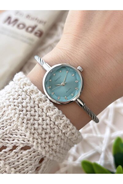Ferrucci Halat Model Women's Wristwatch+Bracelet Special Series Steel Cord Ta...