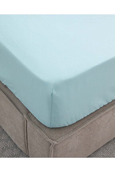 REDTAG ملاءة سرير بلون أزرق مخضر سادة (مقاس مفرد)