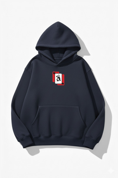 uyguntarz Unisex Soft Textured Playwoman Printed Design Oversized 3 Thread Ho...