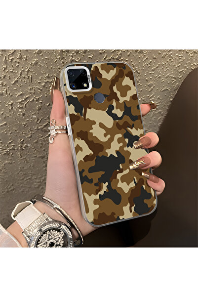 Hontinga حافظة متوافقة مع هاتف Realme C25S، حافظة هاتف صلبة مضادة للسقوط، مموهة