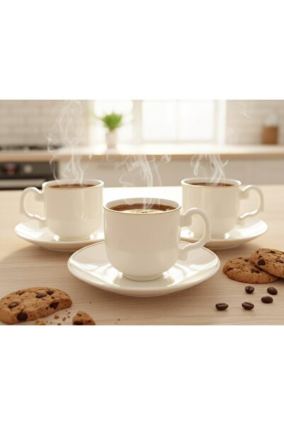 KİTCHENWARE Gold yaldızlı 6 kişilik porselen fincan takımı