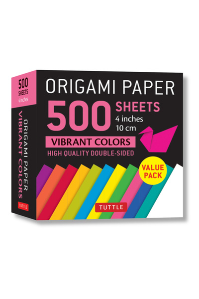 Tuttle Pub Hârtie Origami 500 Coli Culori Vibrante 4" (10 CM): Hârtie Origami...