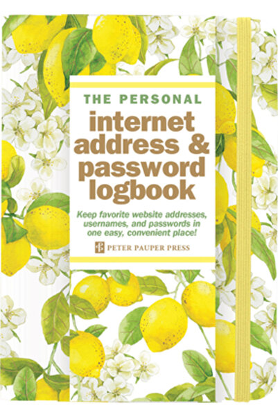 Peter Pauper Jurnal de adrese de internet și parole Amalfi Lemons (bandă deta...