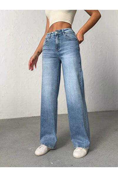 ADAMODA.RO Τζιν καμπάνα με λάστιχο και γκλίτερ