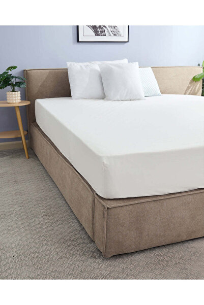 REDTAG White Cotton Fitted Sheet (Double Size)