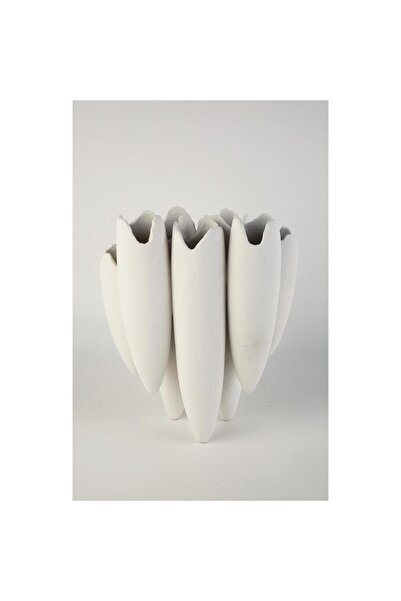 Vitale مزهرية معلقة من السيراميك الطبيعي 30x14x36 سم AK.KW0026