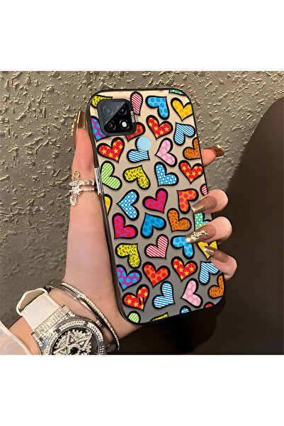 Hontinga حافظة متوافقة مع هاتف Realme C21، حافظة هاتف صلبة مضادة للسقوط، مموهة