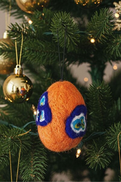 Uretti - Tülin 3528 8539 Handmade Felt on Egg Foam Orange Christmas Ornament ...