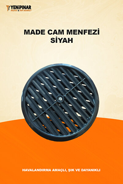 MADE Cam Menfezi Siyah | Havalandırma Amaçlı, Şık ve Dayanıklı