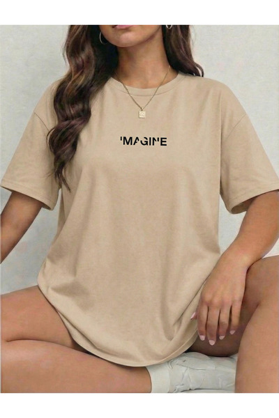 BUWOM تيشيرت نسائي برقبة دائرية من IMAGINE مطبوع