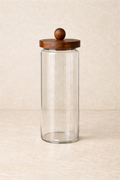 Kitchen Way Acacia Gasket Lid Borosilicate 1200ml Jar Kw-746