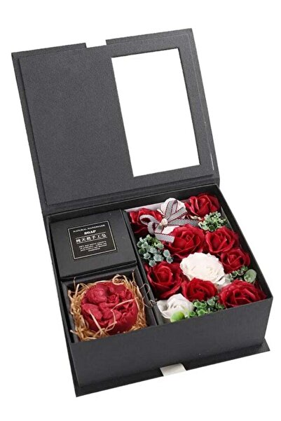 festive Floral Scented Rose Bath Soap – Rose Petals in Flower Box, Plant Essential Oil Soap Set for Women,