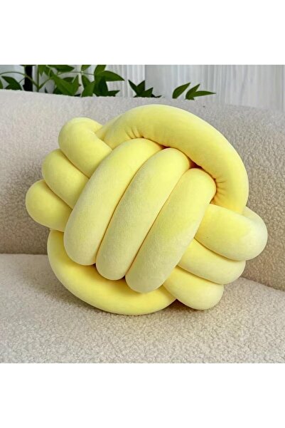 ÖrgüYastik وسادة كروية محبوكة (صفراء)