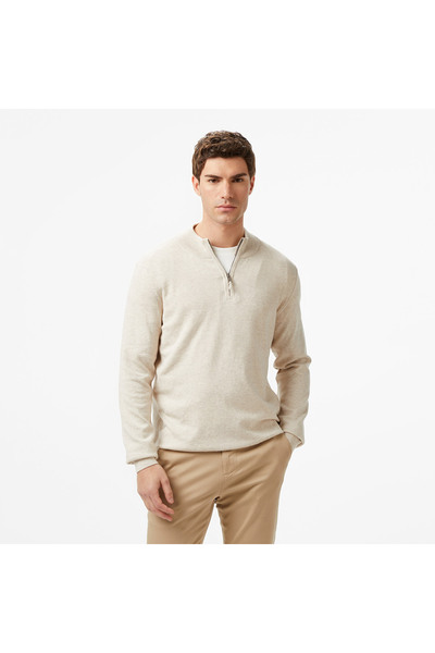 Nautica Erkek Krem Classic Fit Kazak