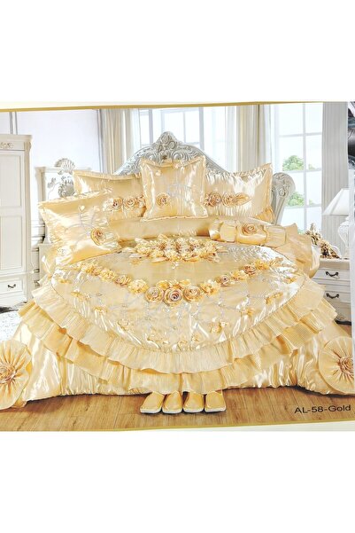 alzawia لحاف عرائسي فخم ملكي ستان راقيه ١١ قطعه ✨نفرين ✨