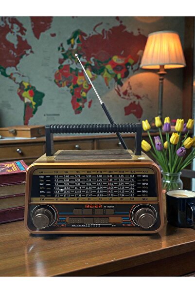 MUS10 Nostaljik Görünümlü Retro Radyo TF Kart-Bluetooth- USB- FM Radyo Destek...