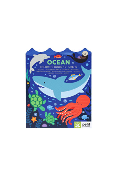 Petit Collage Carte de colorat cu autocolante Ocean