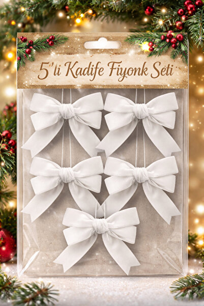 paşateks since 1995 şekil 2 cm White Velvet Bow – Set of 5 |   Premium Decora...