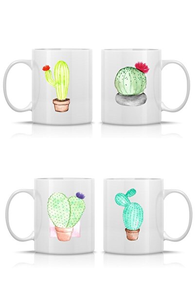 Mio Life Cactus Cactus Cute Cactus Set of 4 Mugs and Glasses