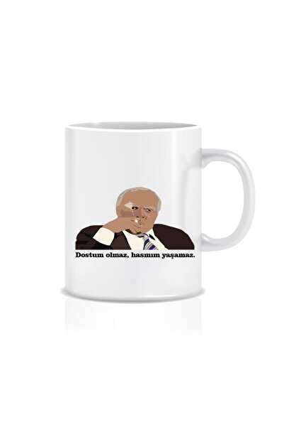 Mio Life كوب أبيض مطبوع عليه Laz Ziya ليس صديقي، خصمي لا يعيش