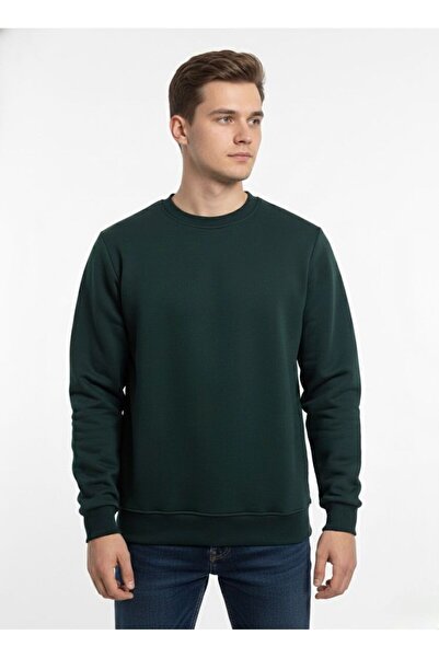 assef Men's Relax Fit Comfortable Cut Cotton Soft Textured Fleece Inside Crew...