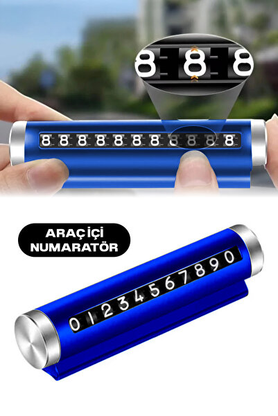 MUJGAN Çevirmeli Araç İçi Numaratörü Mavi Renk
