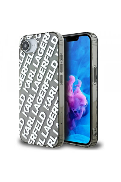 Karl Lagerfeld Case for Apple iPhone 16e, Karl Lagerfeld, IML Luxury Silver Fullover Logo, Silver