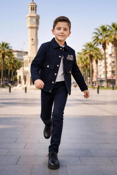 Esterella costum cămașă din gabardină pentru băiat / cămașă cu buzunare / tri...