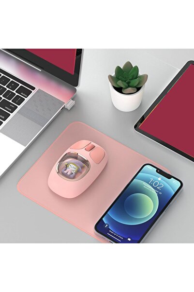 Zilvana Sevimli Oyuncak Detaylı Bluetooth Kablosuz Mouse Şarjlı Sessiz Çift M...