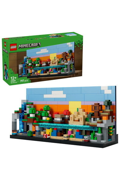LEGO ®   Minecraft ®   Mini Biomas 21589 - Set de construcție de jucării creative pentru copii 12+ (797 piese)