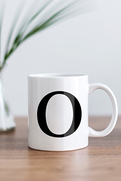 Mio Life كوب أبيض مطبوع عليه حرف O