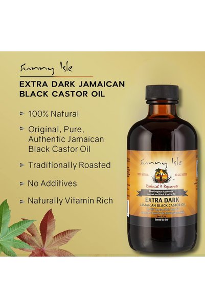 Sunny Isle Extra Dark Jamaican Black Castor Oil 6oz | Natural High Potency Treatment for Hair, Scalp