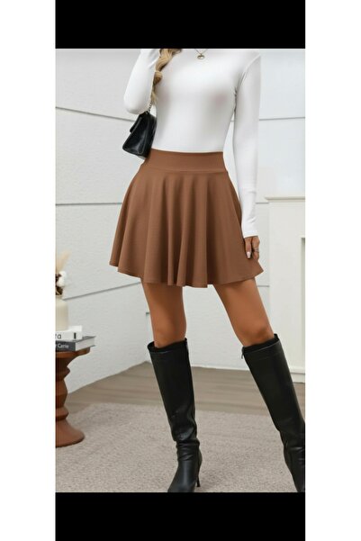 CARABO MODA High Waist Super Quality Flared Skirt