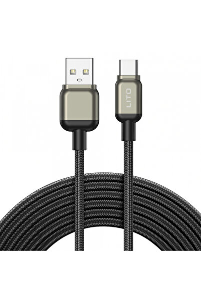 Lito USB-A - USB-C Data and Charging Cable LD17, 18W, 1m, Black