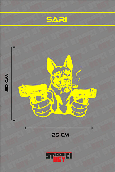 STİCKERCI BEY ملصق سيارة على شكل كلب مسلح ودراجة نارية وكمبيوتر محمول وخوذة (...