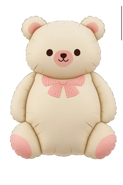 Çemrek Süs Parti Large Cream Pink Bear Balloon 90 cm
