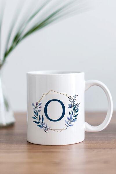 Mio Life كوب أبيض مطبوع عليه حرف O