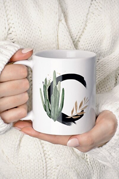 Mio Life كوب بورسلين بطبعة حرف C مجموعة استوائية