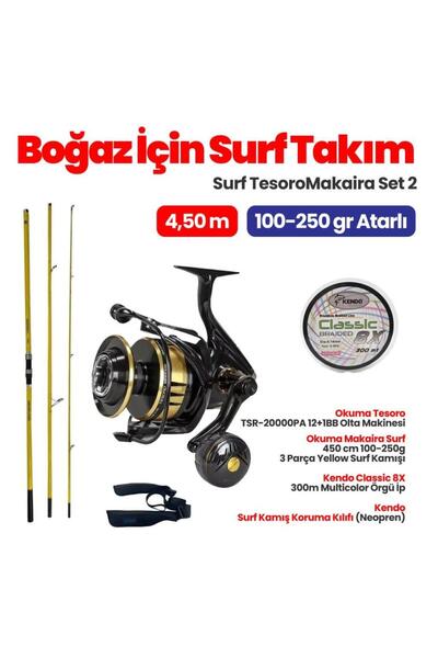 Okuma Tesoro TSR-20000PA Olta Makinesi - Makaira Surf 4,50 cm 100-250 Surf Ka...