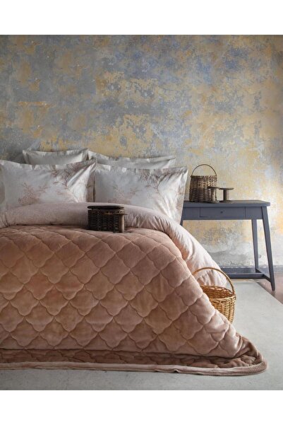 Apricitas HOME My Touch Mi̇la Terracotta Double Velvet Bedding Set/Complete Set