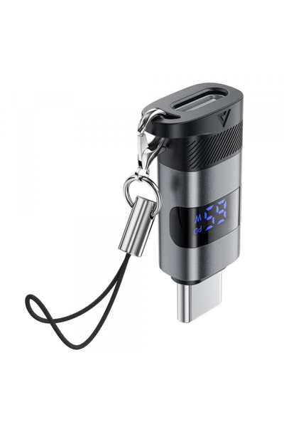 Acefast Adaptor Date si Incarcare USB-C - USB-C J9 Display, Gri