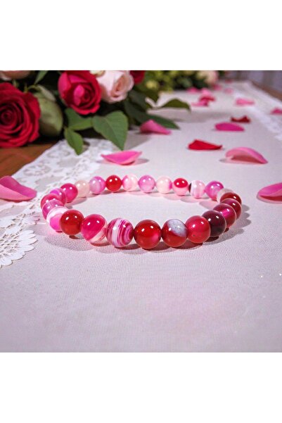 feyza collection Pink Agate Bracelet